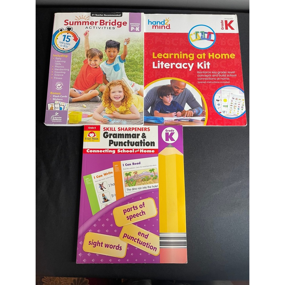 Kindergarten Educational Bundle Summer Bridge Evan-Moor Grammar hand2mind Kit